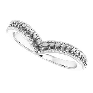14K White 1/6 CTW Diamond Stackable "V" Ring - BN & CO JEWELRY