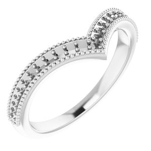 14K White 1/6 CTW Diamond Stackable "V" Ring - BN & CO JEWELRY