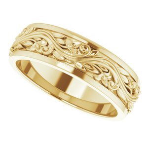 14K Yellow 7 mm Sculptural Band - BN & CO JEWELRY
