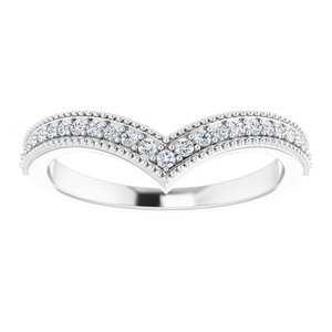 14K White 1/6 CTW Diamond Stackable "V" Ring - BN & CO JEWELRY