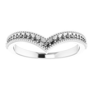 14K White 1/6 CTW Diamond Stackable "V" Ring - BN & CO JEWELRY