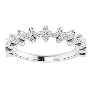 14K White 1/6 CTW Diamond Stackable Clover Ring - BN & CO JEWELRY