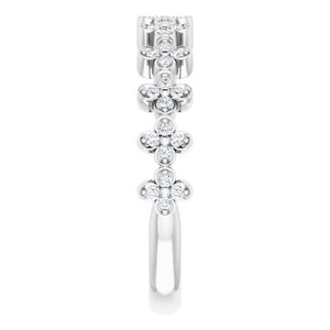 14K White 1/6 CTW Diamond Stackable Clover Ring - BN & CO JEWELRY