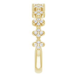 14K Yellow 1/6 CTW Diamond Stackable Clover Ring - BN & CO JEWELRY