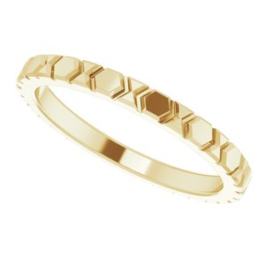 14K Yellow 2 mm Geometric Band Size 6 - BN & CO JEWELRY
