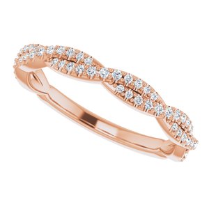 14K Rose 1/8 CTW Diamond Band for 6.5 mm Round Ring - BN & CO JEWELRY