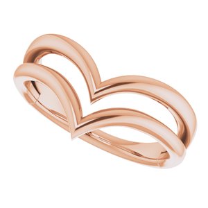14K Rose Double V Ring - BN & CO JEWELRY