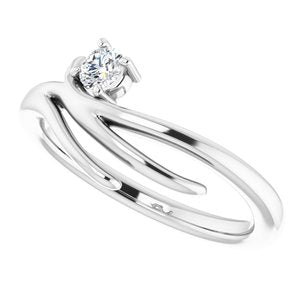 14K White 1/6 CTW Natural Diamond Ring - BN & CO JEWELRY