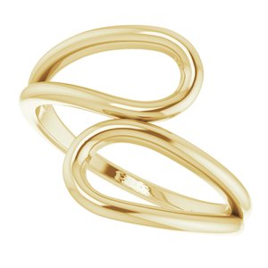 14K Yellow Loop Bypass Ring - BN & CO JEWELRY