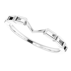 14K White Matching Band for 5.2 mm Round Engagement Ring - BN & CO JEWELRY