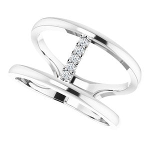 Sterling Silver .04 CTW Diamond Negative Space Ring - BN & CO JEWELRY