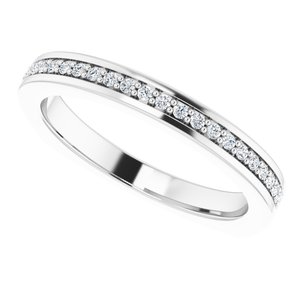 14K White 1/10 CTW Diamond Band for 6 mm Square Ring - BN & CO JEWELRY