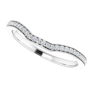 14K White 1/10 CTW Diamond Band for 7x5 mm Emerald Ring - BN & CO JEWELRY