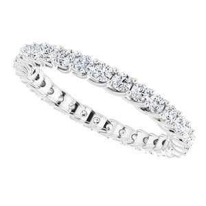 14K White 9/10 CTW Lab-Grown Diamond Eternity Band - BN & CO JEWELRY
