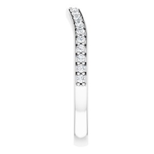 14K White 1/5 CTW Diamond Band for 5.5 mm Square Ring - BN & CO JEWELRY