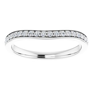 14K White 1/5 CTW Diamond Band for 5.5 mm Square Ring - BN & CO JEWELRY
