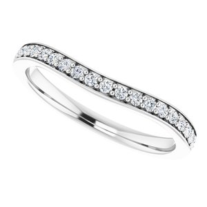 14K White 1/5 CTW Diamond Band for 5.5 mm Square Ring - BN & CO JEWELRY