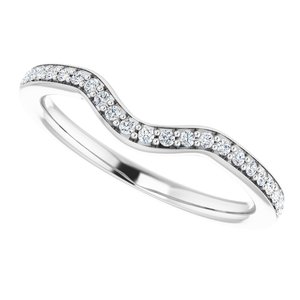 14K White 1/8 CTW Diamond Band for 5.8 mm Round Ring - BN & CO JEWELRY