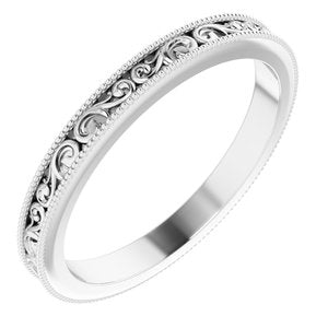 14K White 2.5 mm Sculptural-Inspired Band Size 7 - BN & CO JEWELRY