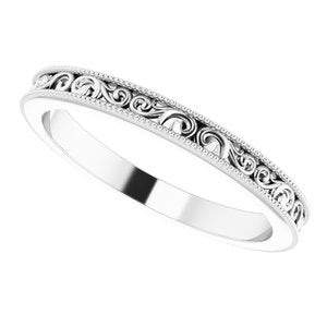 14K White 2.5 mm Sculptural-Inspired Band Size 7 - BN & CO JEWELRY