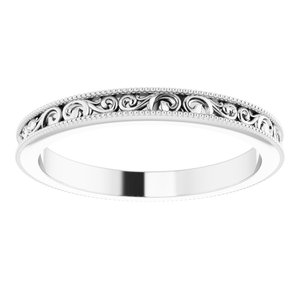 14K White 2.5 mm Sculptural-Inspired Band Size 7 - BN & CO JEWELRY