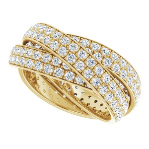 14K Yellow 3 1/3 CTW Natural Diamond 3-Band Rolling Ring - BN & CO JEWELRY
