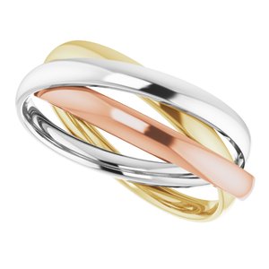14K Tri-Color Three Band Rolling Ring Size 7 - BN & CO JEWELRY