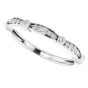 14K White 1/8 CTW Natural Diamond Stackable Anniversary Band - BN & CO JEWELRY