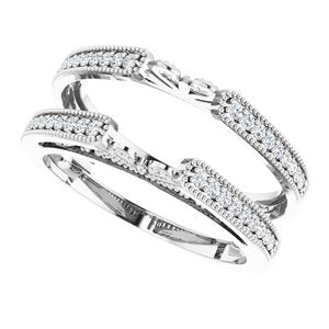 14K White 1/4 CTW Natural Diamond Ring Guard - BN & CO JEWELRY