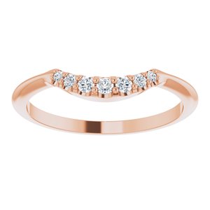 14K Rose 1/8 CTW Natural Diamond Contour Band - BN & CO JEWELRY