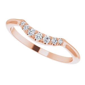 14K Rose 1/8 CTW Natural Diamond Contour Band - BN & CO JEWELRY