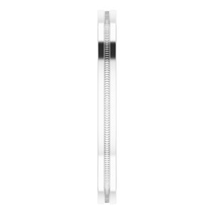 14K White 2 mm Flat Edge Band with Milgrain Size 7 - BN & CO JEWELRY