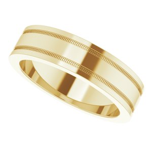 14K Yellow 5 mm Flat Edge Band with Milgrain Size 10 - BN & CO JEWELRY