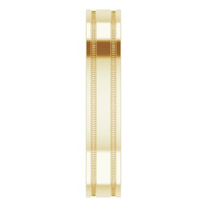 14K Yellow 4 mm Flat Edge Band with Milgrain Size 6.5 - BN & CO JEWELRY