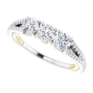 14K White & Yellow 1 CTW Diamond Anniversary Band - BN & CO JEWELRY