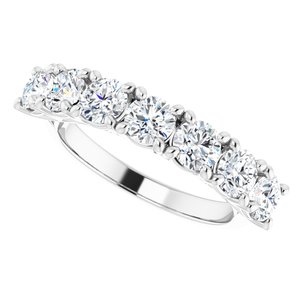 14K White 1 5/8 CTW Natural Diamond Seven-Stone Anniversary Band - BN & CO JEWELRY