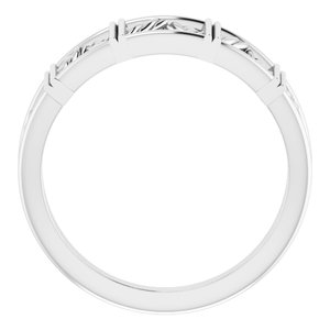14K White Stackable Lattice Ring - BN & CO JEWELRY