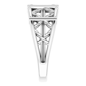 14K White Stackable Lattice Ring - BN & CO JEWELRY