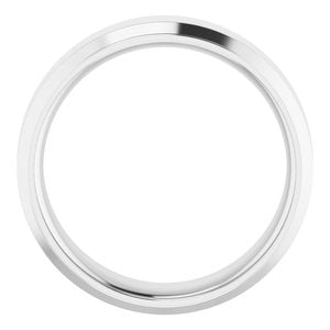 14K White 6 mm Beveled-Edge Comfort-Fit Band Size 7.5 - BN & CO JEWELRY
