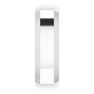14K White 6 mm Beveled-Edge Comfort-Fit Band Size 7.5 - BN & CO JEWELRY