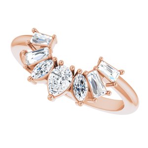 14K Rose 1/2 CTW Natural Diamond Contour Band - BN & CO JEWELRY