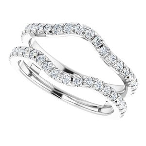 14K White 1/2 CTW Lab-Grown Diamond French-Set Ring Guard - BN & CO JEWELRY