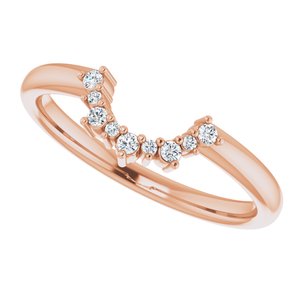 14K Rose .07 CTW Natural Diamond Contour Band - BN & CO JEWELRY