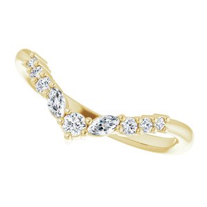 14K Yellow 1/5 CTW Lab-Grown Diamond Contour Band - BN & CO JEWELRY