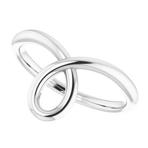 14K White Looped Bypass Ring - BN & CO JEWELRY