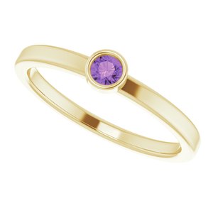 14K Yellow 3 mm Natural Amethyst Ring - BN & CO JEWELRY