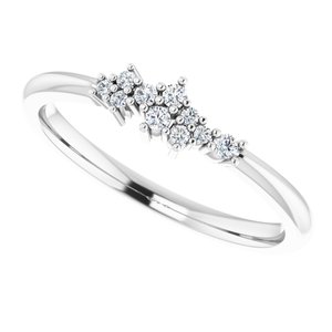 14K White .08 CTW Diamond Stackable Cluster Ring - BN & CO JEWELRY