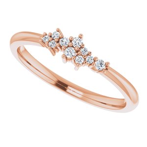14K Rose .08 CTW Diamond Stackable Cluster Ring - BN & CO JEWELRY