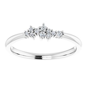 14K White .08 CTW Diamond Stackable Cluster Ring - BN & CO JEWELRY