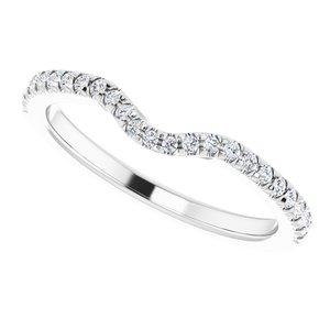 14K White 1/5 CTW Diamond French-Set Matching Band - BN & CO JEWELRY